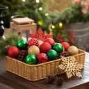 Valery Madelyn Christmas Tree Decorations Ornament Set, 50ct 2.36 Inches Red Green and Gold Shatterproof Christmas Ball Ornaments Hanging Xmas Holiday Party Decor (Large)