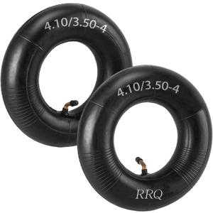 (2 Pack) RRQ 4.10/3.50-4 Tire Inner Tube with TR-87 Bent Valve Stem, 4.10/3.50-4 Heavy Duty Replacement Inner Tube for Wheelbarrows, Hand Trucks, Dollies, Wagon, Garden Carts, Lawn Mowers and More