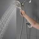Delta Arvo 14 Series Brushed Nickel Shower Faucet Set with In2ition 2-in-1 Dual Shower Head with HandHeld Spray Combo, Valve Trim Kit, SpotShield Stainless 142840-SP-I (Valve Included)