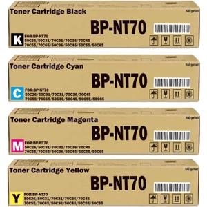 BP-NT70 BP-NT70BA NT70CA NT70MA NT70YA Toner Cartridges Replacement for Sharp BP-NT70 BP-50C26 BP-50C31 BP-70C31 BP-70C36 BP-70C45 BP-70C55 BP-70C65 BP-50C36 BP-50C45 BP-50C55 BP-50C65 Printer