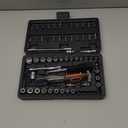 COMOWARE 69pcs Small Socket Set (1/4'' & 3/8''), Metric & Standard Socket Wrench Set, Ratchet Wrenches Set with Extension Bar, 72T Ratchet Wrench, Ratchet Sets for Auto Repairing & Home Use