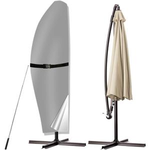 POYEE Umbrella Cover, 420D Waterproof Outdoor Patio Umbrella Cover for 7.5ft to 11.5ft Cantilever,  Fit Offset Umbrella 7.5-11.5' Beige