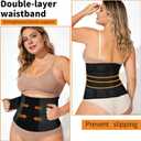 AMZBOSS Waist Trainer for Women Postpartum Belly Band Tummy Control Shapewear Faja Body Shaper Waist Cincher Triple Wrap (Black)