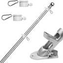 HOOSUN Flag Pole Kit 6 FT,Flag Pole with Bracket,Heavy Stainless Steel Garden Flagpole, Home,Commercial,Outdoor Wall Mounted Flagpole,House Flag Poles for Porch (6 FT, Silver)
