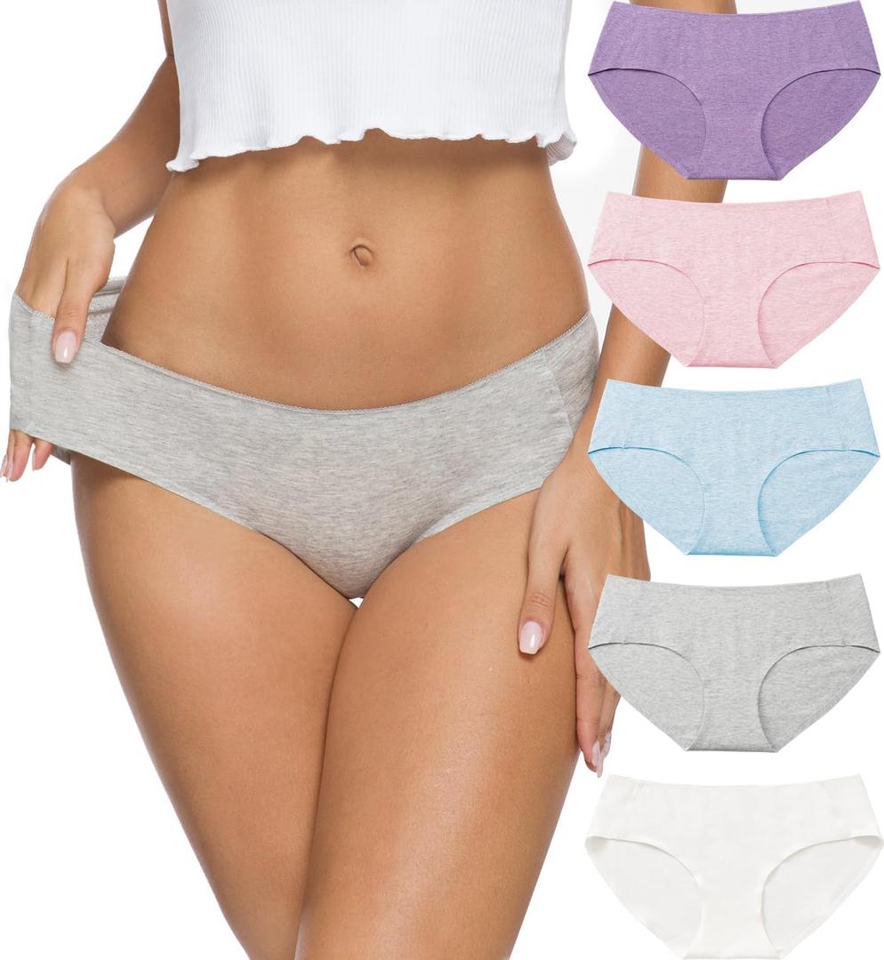 Altheanray Womens Underwear Cotton Seamless Soft Hipster Panties Ladies Mid Rise Bikini (Medium, Light Colors) Altheanray Womens Underwear Cotton Seamless Soft Hipster Panties Ladies Mid Rise Bikini (Medium, Light Colors)