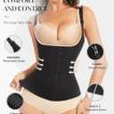 GYDEK Waist Trainer Corset for Women Tummy Control Sport Workout Waist Cincher Zipper Body Shaper Vest with Adjustable Straps XL