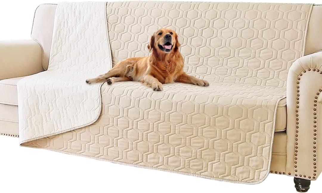 Tcksstex Waterproof and Non-Slip Dog Bed Cover and Pet Blanket Sofa Pet Bed Mat car Incontinence Mattress Protectors Furniture Couch Cover for Most Cats Dogs,Pets52x82-Beige