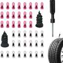 2 x Tire Repair Screws, 40 PCS Professional Tire Plugs Screw Type with a Screwdriver, Tire Repair Screws, Self-Service Screw in Tire Repair Plugs, Tire Plug Kit for Car, Motocycle, Truck, Tractor