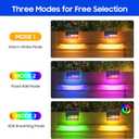 American Flag Decorations Solar Fence Lights, 6 Pack UAS Flag Solar Lights Outdoor for Fence with RGB & Warm White Mode, Waterproof Deck Fence Lights Solar Powered for Patriotic Decor