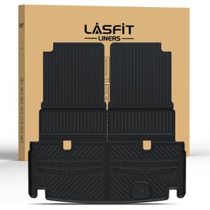 LASFIT Cargo Mat Fits for Mercedes Benz GLS 2017-2019 & GL 2013-2016, Custom Fit for GL&GLS 350 450 500 550 63 AMG, All Weather TPE Trunk Mat for Mercedes GL&GLS, Cargo Liner with Seatback, Black