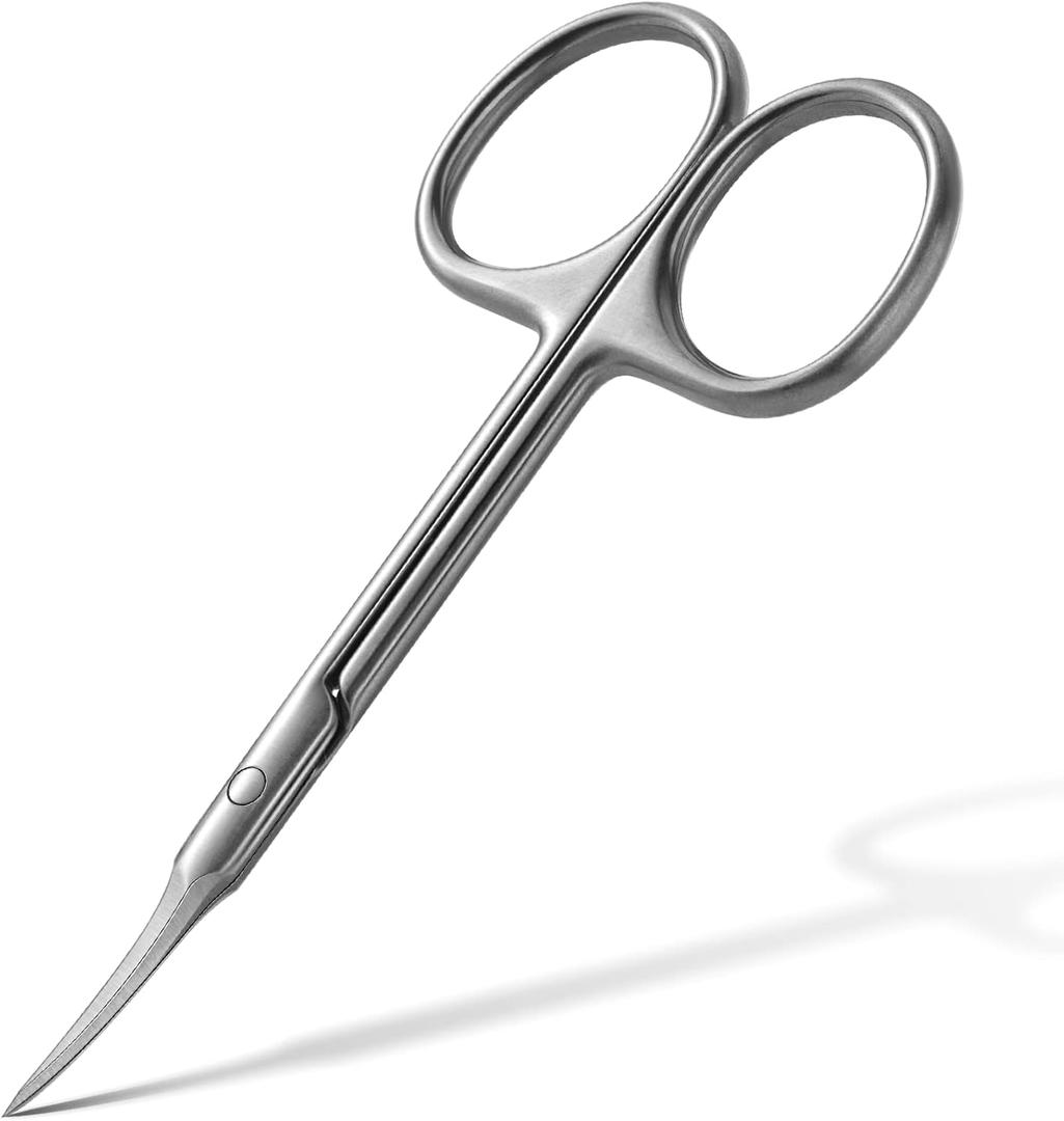 BEZOX Extra Fine Curved Cuticle Scissors, Super Thin Nail Scissors for Cutical Care Only, Professional Manicure Small Scissors, Stainless Steel CuticleTrimmer