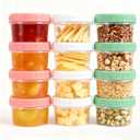 UMETASS Food Storage Containers 12 Pack 5.4 oz Freezer Storage Containers with Twist Top Lids, Leakproof, BPA Free, Microwave & Dishwasher Safe Takeout Container - Ideal for Soup and More