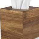 ALELION Tissue Box Cover Square - Acacia Wood Tissue Box Holder for Tabletop Night Stands Bathroom Office - Decorative Facial Cube Tissue Box Cover for Modern Farmhouse Decor
