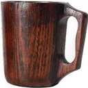 12 oz Handmade Wooden Coffee Mug Wood Outdoor Cool Man Cups Unique Camping Guys Tankard Vintage Beer Mugs Stein for Men Gift Unusual Rustic Coffee Tea Cup Fancy Manly Viking Mug