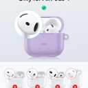 ESR for AirPods 4 Case, Compatible with Apple AirPods 4 Case (2024) (USB-C), Magnetic Lid, Full Drop Protection Cover with Carabiner, Cloud Series, Purple