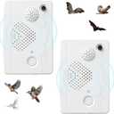 2026 Ultrasonic Bird Repellent Devices Bird Repeller Outdoor for Attic Woodpecker Pigeon Deterrent Goose Repellent Rechargeable Bats Repellent Indoor to Keep Birds Away from Porch Balconies(2)