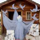 25 Pcs Princess Gray Party Decor Princess Theme Party Favors Blue Bird Hanging Ornament 11.81 Inch Bluebird Paper Cutouts for Craft Home Birthday Supplies
