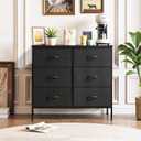 6-Drawer Dresser for Bedroom, Anti-Tip Wide Storage Organizer, 13.8"D x 38.2"W x 30"H