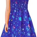 Vieille Toddler Baby Girls Summer Dress Sling Straps Princess Sundress Floral Printed Casual Beach Holiday Dress 1-6 Years (2-3T, Galaxy)