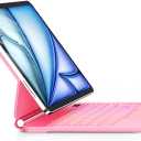 for iPad Air 11 inch Case with Keyboard (M3/M2, 2025/2024), iPad Pro 11 (4th/3rd/2nd/1st Gen) & Air 5/4th,Magic-Style Magnetic  Floating Cantilever Stand - Multi-Touch Trackpad (Pink)