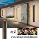 tewei 39.3 Inch Modern Outdoor Wall Sconce, Long Black LED Exterior Lighting Fixtures, Modern Large Outdoor Front Porch Lights Outside Wall Mount Lights for House, Warm White 3000K, 2 Pack