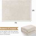 Pauwer 5x7 Washable Area Rugs for Living Room Modern Beige Solid Color Soft Fluffy Rugs for Bedroom Non Slip Boho Accent Indoor Mat Floor Carpet Cover for Kids Room Dining Room Kitchen Office
