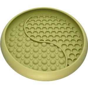 Lick Mat for Dogs, Silicone Slow Feeder Licking Mat with Non-Slip Suction Cups, Freeze-Friendly Lick Bowl for Enrichment Play, Anxiety Relief & Keeps Busy (8.0" x 1.4" Green)