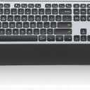 CITLLA Wireless Keyboard, Rechargeable Full Size MultiDevice Bluetooth Keyboard with Wrist Rest, 3Level Backlit, for Computer, Laptop, Tablet, Smartphone, Office,（US Layout）