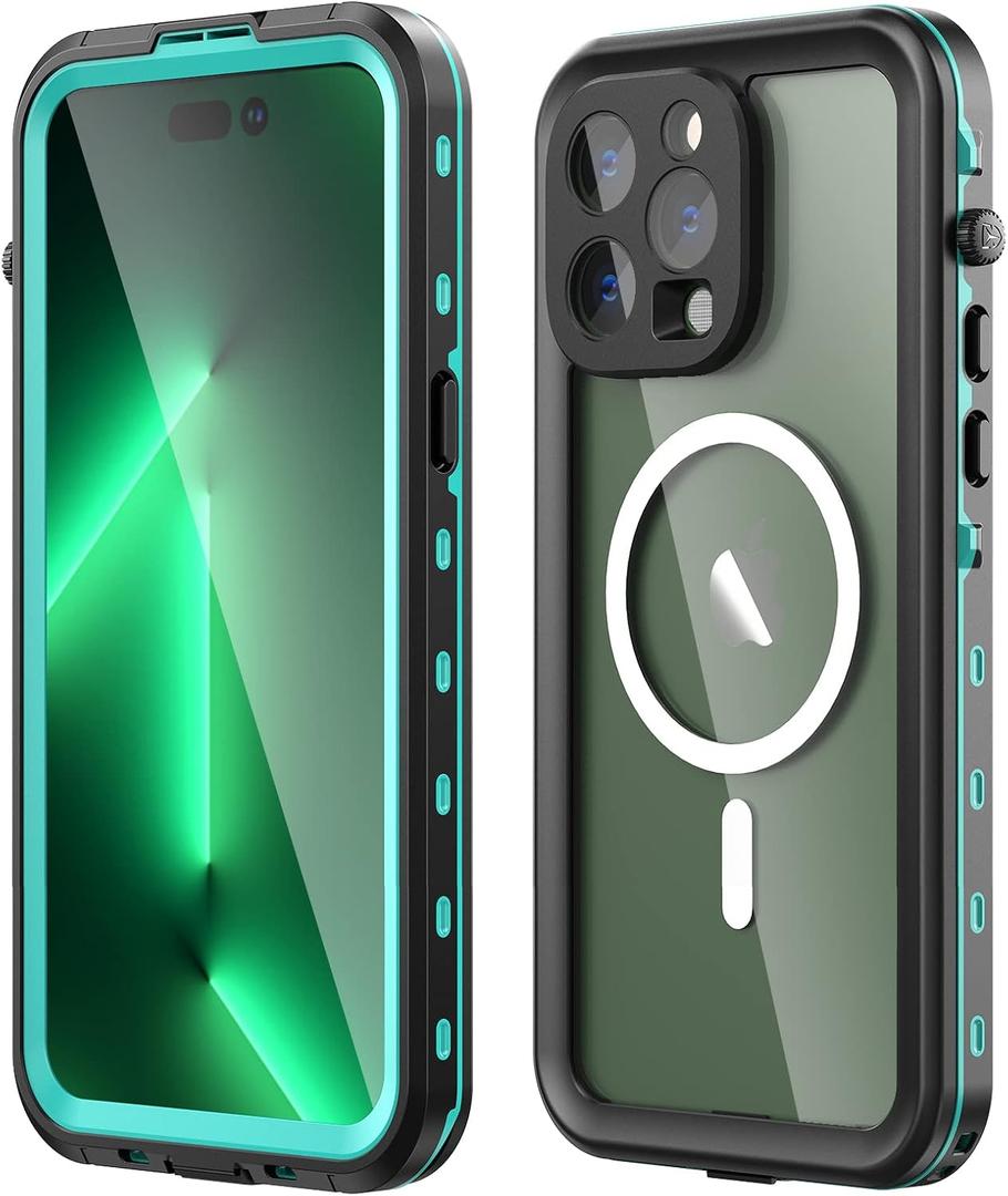 Nisso for iPhone 14 Pro Max Case Waterproof,Built-in 9H Tempered Glass Screen Protector [IP68 Underwater][14FT Military Dropproof][Real 360] Full Body Shockproof Phone Case 14 ProMax 6.7'' (Teal)