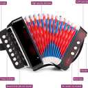 Kids Accordion, 10 Keys Control Mini Accordion Toy Gifts Easy to Play for kids Children Beginners Lightweight Musical Instrument Developmet Fit for 3 years and over(black)