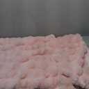 Luxury Faux Rabbit Fur Throw Blanket, Soft Bubble Fluffy Blanket Cozy Fuzzy Throw Blankets for Bed Sofa Couch, Decorative Thick Warm Plush Fuzzy Elegant Soft Mink Blanket (50" x 60", Pink)