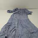 R. Vivimos Maxi Dress for Women Long Sleeve V Neck Empire Waist Layered Ruffle Boho Casual Flowy Long Dresses (Haze Blue) XL