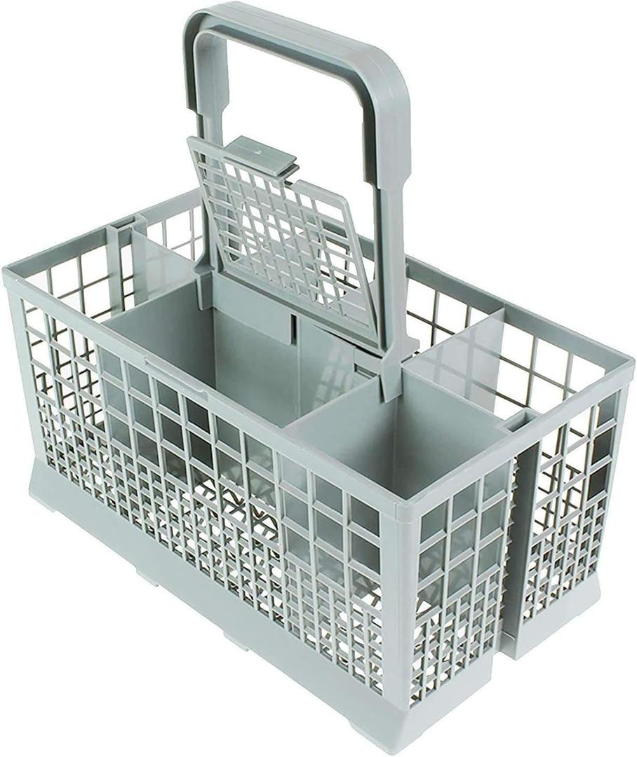 Dishwasher Cutlery Silverware Basket Holder Grey, 9 5/16 X 5 1/4 X 9 3/4 Inches