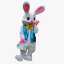 Easter Party Rabbit Costume Bunny Costume Plush Halloween Animal Mascot Costume, One Size