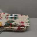 3-Piece Christmas Quilt Set King Size, Soft Xmas Snowflake Reindeer Bedding Sets Cozy Christmas Bedspread, New Year Holiday Santa Bedding Coverlet Set for All Season with 2 Pillow Shams,Red Gray