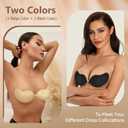 Invisible Sticky Bra Strapless Adhesive Bras Silicone Stick on Push Up Seamless Reusable Backless Bra for Women 2pack
