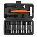 16-Pieces Punch Set, Made of CR-V Steel,Including Steel Punch Pins, Detachable Hammer, Rubber Hammer Head, with a Storage Box