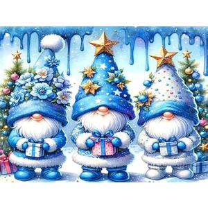 Christmas Diamond Painting Kits for Adults Beginners,DIY Winter Gnome Diamond Art,5D Full Round Drill Diamond Dot Gem Art Kits, Home Wall Decor 16x12 Inch 2 Pack