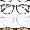 BLS BLUES Reading Glasses for Women for Home, Office & Driving - HD Clear Readers with Blue Light Blocking Protection