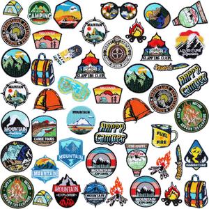 48 Pcs Camping Iron on Patches Adventure Outdoor Hiking Embroidered Patches Decoration Iron on Motif Applique Decor for DIY Costume Hats Backpack Party Favors(Camping) 48 Pcs Camping Iron on Patches Adventure Outdoor Hiking Embroidered Patches Decoration Iron on Motif Applique Decor for DIY Costume Hats Backpack Party Favors(Camping)