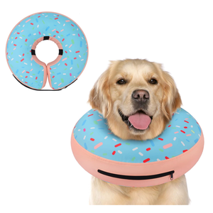 Supet Raised Inflatable Dog Cone Collar to Stop Licking, Soft Dog Cone Alternative After Surgery, Doggie Neck Donut Collar for Small Medium Large Dogs