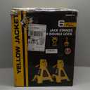 YELLOW JACKET Car Jack Stands 3 Ton with Double Locking and Large Foot Base for Lifting SUVS, Heavy Duty Steel, 6600 lb Capacity, 1 Pair, Yellow