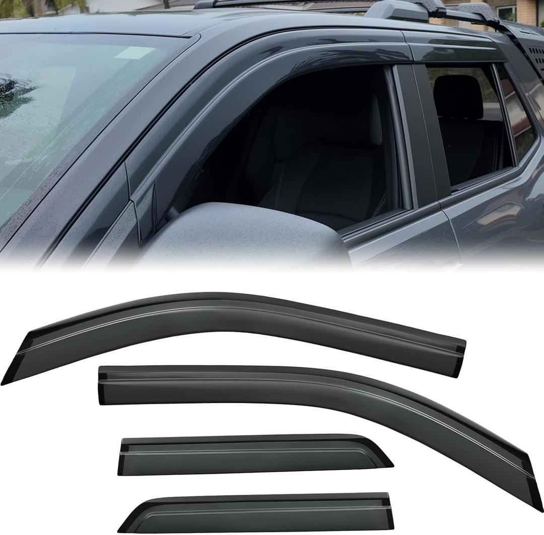 JOYTUTUS Low Profile Rain Guards Compatible with 2025 2026 Toyota 4Runner, Outside Mount Window Vent Visor Tape-On Window Deflectors | No-Gap Design | Reduces Wind Noise & Rain