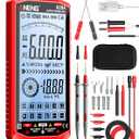 ANENG Multimeter,Digital Voltmeter Tester,TRMS 6000 Counts Rechargeable Meter Measures AC/DC Voltage,Current,Resistance,Capacitance,Temperature,Hz,NCV,Diode,Continuity Auto Ranging Electircal Tools (Red)