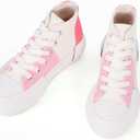 JUDIS Girls Platform Canvas Shoes Lace-up Fashion Sneakers Low Top and High Top Casual Shoes for Girls