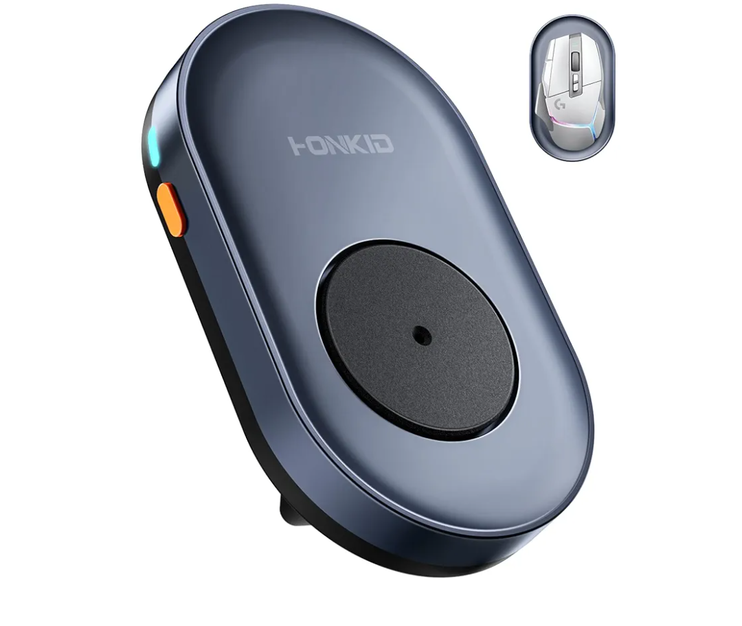 HONKID Undetectable Mouse Jiggler - Auto Mover with On/Off Switch & USB Port, No Software Needed, Prevent Sleep/Lock for Home Office & PC/Mac/Desktop (Blue Black), Perfect for Gifts/Remote Work