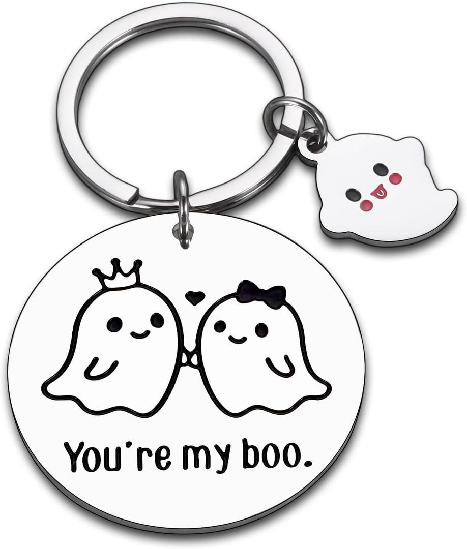Boo Basket Stuffers for Women Men Him Adults Halloween Gifts for Women Men Boyfriend Girlfriend Husband Wife Couples Anniversary Birthday Gift Ideas Halloween Keychain Christmas Valentines