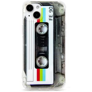 FAteamll Case for iPhone 14 Plus Matte Finish Heavy Duty Soft Back Cover with Reinforced Corners TPU Soft Bumper Retro Cassette Tape Case Compatible with iPhone 14 Plus