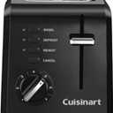 Cuisinart CPT-122BK 2-Slice Compact Plastic Toaster, Slots for Bagels & Bread, 7 Shade Settings, Cancel/Defrost/Reheat Functions, Removable Crumb Tray, Small Kitchen Appliance for Home & Office, Black