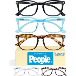 CCVOO 2.5 Reading Glasses for Women, Eye glasses, Blue Light Readers for Women, Cheaters (*C1 Mix)